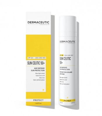 SUN CEUTIC 50+,AGE DEFENSE SUN PROTECTION/Защита от солнца для защиты кожи от признаков старения. 50мл 