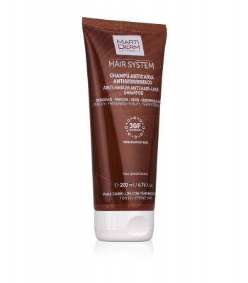 Martiderm HAIR SYSTEM antisebum anti hair-loss shampoo (себорегулирующий против выпадения шампунь 200 мл)