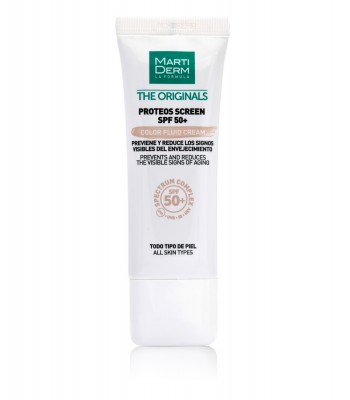 MartiDerm Proteos Screen Color Fluid Cream SPF 50+ 40мл (Солцезащитный крем с тоном спф 50+ для всех типов кожи)